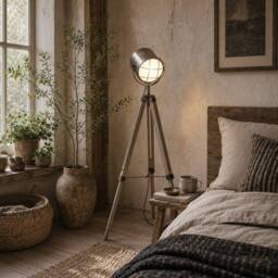 Wyld Haus Lesado Zine Grey Adjustable Tripod Floor Lamp with Spotlight Head - thumbnail 1