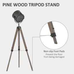 Wyld Haus Lesado Zine Grey Adjustable Tripod Floor Lamp with Spotlight Head - thumbnail 6