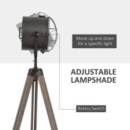 Wyld Haus Lesado Zine Grey Adjustable Tripod Floor Lamp with Spotlight Head - thumbnail 7