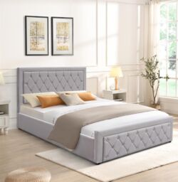 KOSY KOALA Ottoman Storage Gaslift Bed 4ft6 Double Grey Velvet Bedroom Furniture - thumbnail 3