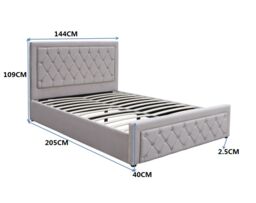 KOSY KOALA Ottoman Storage Gaslift Bed 4ft6 Double Grey Velvet Bedroom Furniture - thumbnail 4
