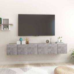 Berkfield Home Hanging TV Cabinets 3 pcs Concrete Grey 60x30x30 cm - Size: 60 x 30 x 30 cm - thumbnail 2