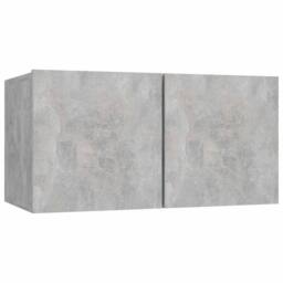 Berkfield Home Hanging TV Cabinets 3 pcs Concrete Grey 60x30x30 cm - Size: 60 x 30 x 30 cm - thumbnail 4