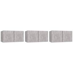 Berkfield Home Hanging TV Cabinets 3 pcs Concrete Grey 60x30x30 cm - Size: 60 x 30 x 30 cm - thumbnail 1