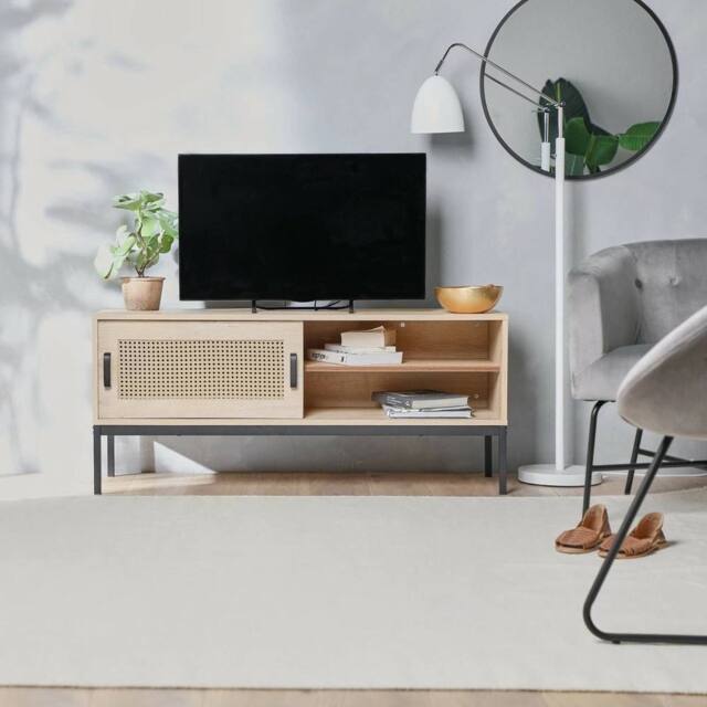 EONLION TV Unit Cabinet Stand Wood Effect in Brown - Size: 100 cm - image 1