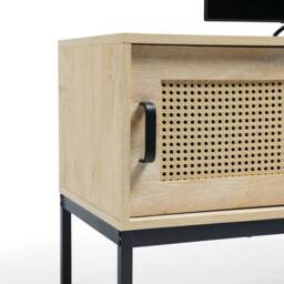 EONLION TV Unit Cabinet Stand Wood Effect in Brown - Size: 100 cm - thumbnail 4