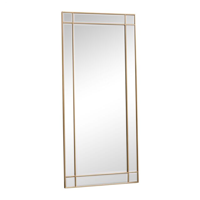 Melody Maison Large Gold Framed Art Deco Wall / Leaner Mirror 80cm X 180cm - Size: 80 cm X 180 cm - image 1