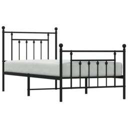 Berkfield Home Metal Bed Frame with Headboard & Footboard Black 90x200 cm - thumbnail 4
