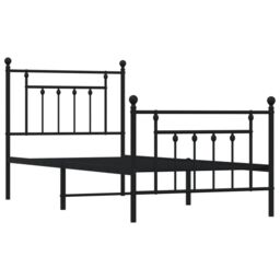 Berkfield Home Metal Bed Frame with Headboard & Footboard Black 90x200 cm - thumbnail 5