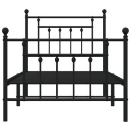 Berkfield Home Metal Bed Frame with Headboard & Footboard Black 90x200 cm - thumbnail 6