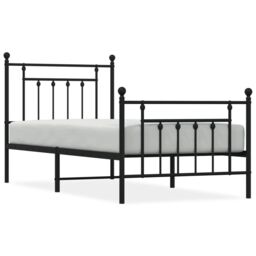 Berkfield Home Metal Bed Frame with Headboard & Footboard Black 90x200 cm - thumbnail 2