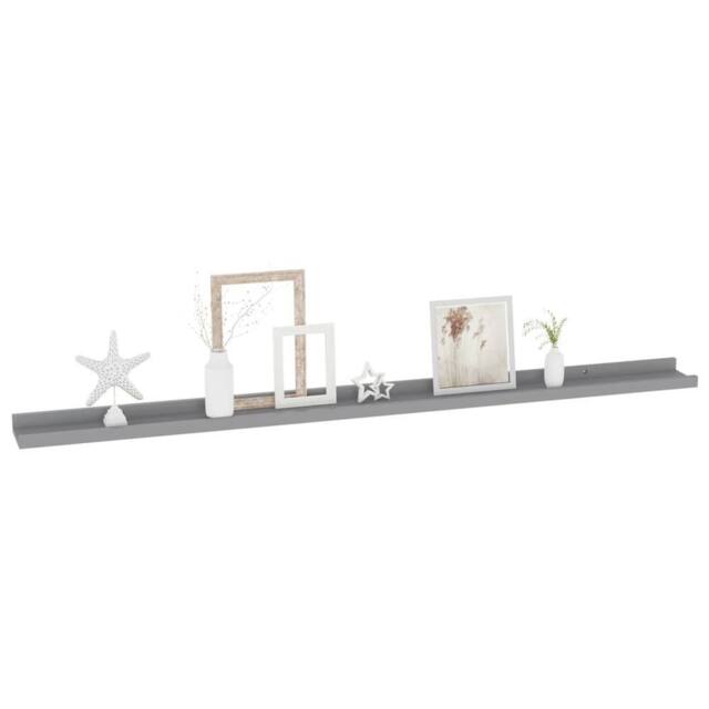 Berkfield Home Decorative Wall Shelves 4 pcs Grey 115x9x3 cm - Size: 115 x 9 x 3 cm - image 1