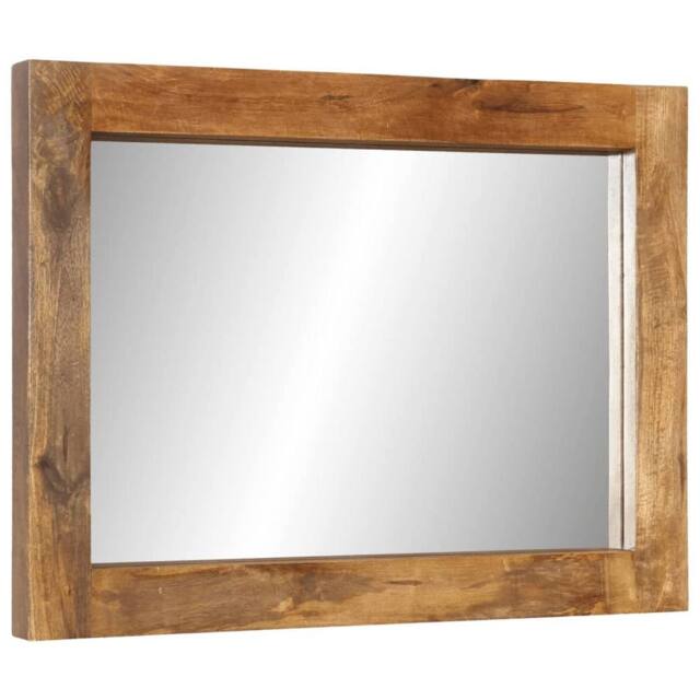 Berkfield Home Mirror 70x50 cm Solid Wood Mango & Glass in Brown - image 1