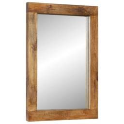 Berkfield Home Mirror 70x50 cm Solid Wood Mango & Glass in Brown - thumbnail 3