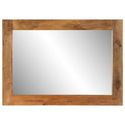 Berkfield Home Mirror 70x50 cm Solid Wood Mango & Glass in Brown - thumbnail 4