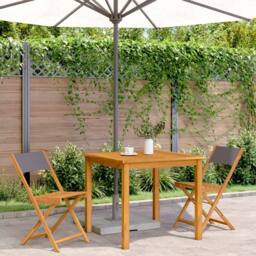 Berkfield Home Beautiful Bistro Chairs 2 pcs Anthracite Solid Wood Acacia & Fabric