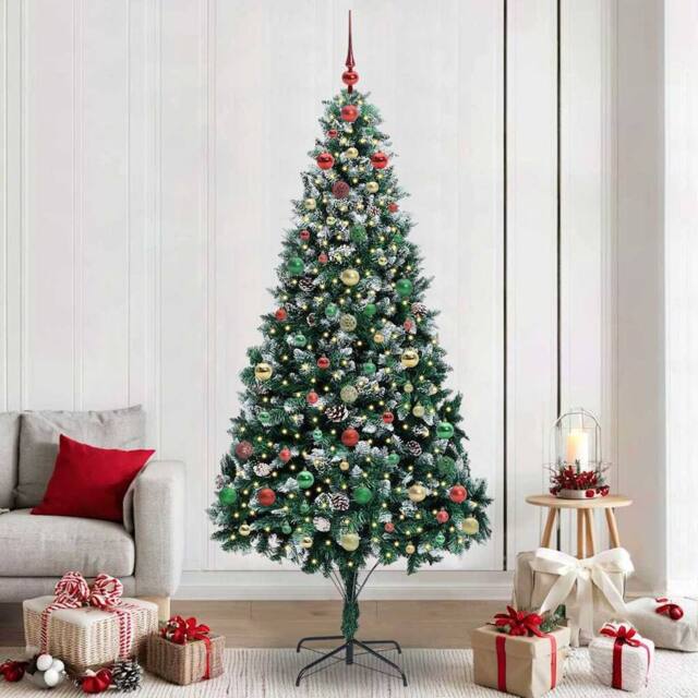 Berkfield Home Artificial Christmas Tree with 300 LEDs with Stand Green 240 cm - image 1