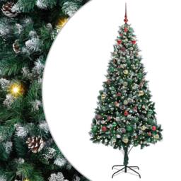 Berkfield Home Artificial Christmas Tree with 300 LEDs with Stand Green 240 cm - thumbnail 2