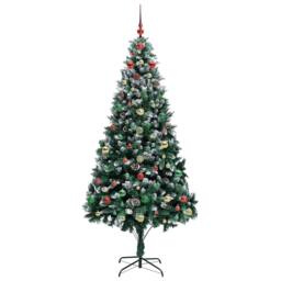 Berkfield Home Artificial Christmas Tree with 300 LEDs with Stand Green 240 cm - thumbnail 6