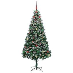 Berkfield Home Artificial Christmas Tree with 300 LEDs with Stand Green 240 cm - thumbnail 3