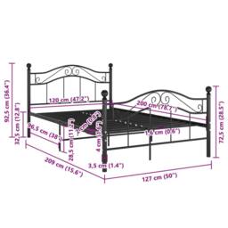 Berkfield Home Comfortable Bed Frame Black Metal 120x200 cm - Size: Small Double - thumbnail 8