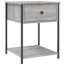 Berkfield Home Elegant Bedside Tables 2 pcs Grey Sonoma 44x45x58 cm Engineered Wood - Size: 44 x 45 x 58 cm - thumbnail 1
