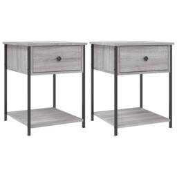 Berkfield Home Elegant Bedside Tables 2 pcs Grey Sonoma 44x45x58 cm Engineered Wood - Size: 44 x 45 x 58 cm - thumbnail 3