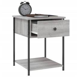 Berkfield Home Elegant Bedside Tables 2 pcs Grey Sonoma 44x45x58 cm Engineered Wood - Size: 44 x 45 x 58 cm - thumbnail 5