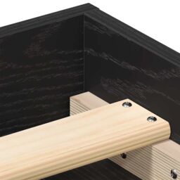 Berkfield Home Bed Frame without Mattress Black Oak 90x190 cm Engineered Wood in Brown - thumbnail 8