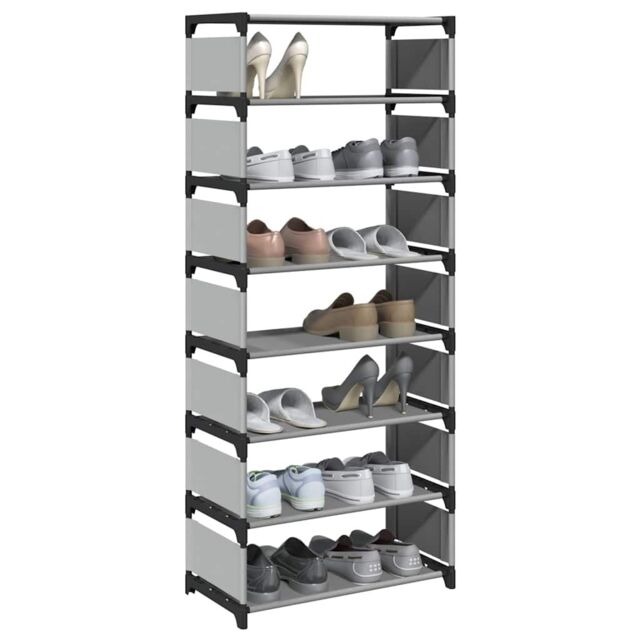Berkfield Home Shoe Rack 8-Tier Grey 54x28x124 cm Non-woven Fabric - Size: 54 x 28 x 124 cm - image 1