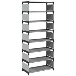 Berkfield Home Shoe Rack 8-Tier Grey 54x28x124 cm Non-woven Fabric - Size: 54 x 28 x 124 cm - thumbnail 2