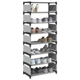 Berkfield Home Shoe Rack 8-Tier Grey 54x28x124 cm Non-woven Fabric - Size: 54 x 28 x 124 cm - thumbnail 1