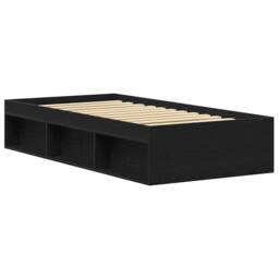 Berkfield Home Bed Frame without Mattress Black Oak 75x190 cm Engineered Wood - thumbnail 4