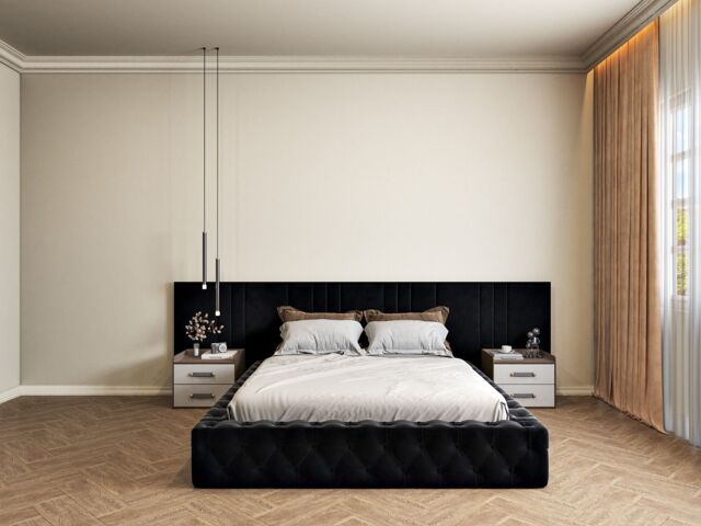 HOB Furniture Meridian Bed in Green - Size: King - image 1