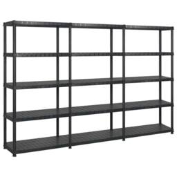 Berkfield Home Storage Shelf 5-Tier Black 274.5x45.7x185 cm Plastic - thumbnail 2