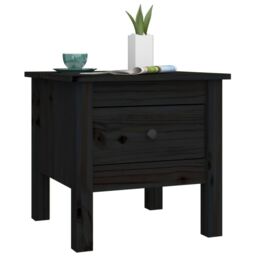 Berkfield Home Side Tables 2 pcs Black 40x40x39 cm Solid Wood Pine - Size: 40 x 40 x 39 cm - thumbnail 5