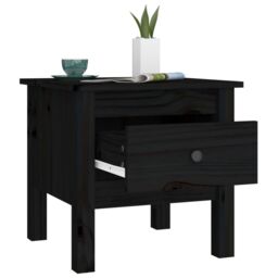 Berkfield Home Side Tables 2 pcs Black 40x40x39 cm Solid Wood Pine - Size: 40 x 40 x 39 cm - thumbnail 6