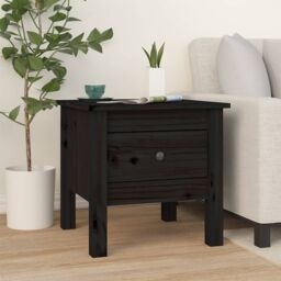 Berkfield Home Side Tables 2 pcs Black 40x40x39 cm Solid Wood Pine - Size: 40 x 40 x 39 cm - thumbnail 3