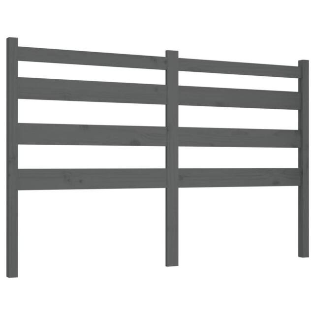 Berkfield Home Bed Headboard Grey 126x4x100 cm Solid Wood Pine - Size: 126 x 4 x 100 cm - image 1