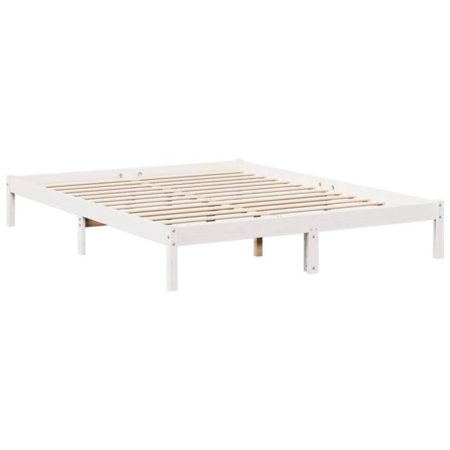 Berkfield Home Decorative Extra Long Bed Frame without Mattress White 160x220 cm - image 1