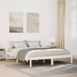 Berkfield Home Decorative Extra Long Bed Frame without Mattress White 160x220 cm - thumbnail 2