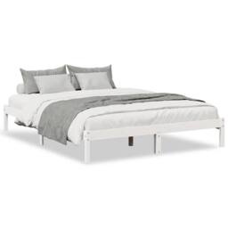 Berkfield Home Decorative Extra Long Bed Frame without Mattress White 160x220 cm - thumbnail 3