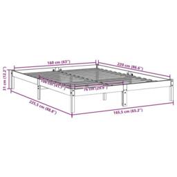Berkfield Home Decorative Extra Long Bed Frame without Mattress White 160x220 cm - thumbnail 9