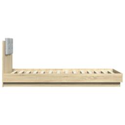 Berkfield Home Soft Bed Frame without Mattress Sonoma Oak 100x200 cm in Light Tan - thumbnail 5
