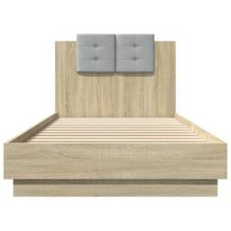 Berkfield Home Soft Bed Frame without Mattress Sonoma Oak 100x200 cm in Light Tan - thumbnail 4
