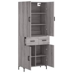 Berkfield Home Highboard Grey Sonoma 69.5x34x180 cm Engineered Wood - thumbnail 4