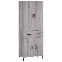 Berkfield Home Highboard Grey Sonoma 69.5x34x180 cm Engineered Wood - thumbnail 1