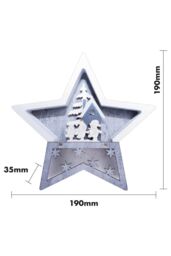 Netagon Battery Powered Wooden Light Up Christmas Star in White - thumbnail 2