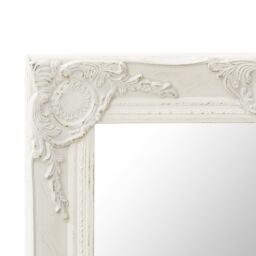 Berkfield Home Wall Mirror Baroque Style 50x40 cm White - thumbnail 4