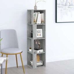 Berkfield Home Corner Cabinet Grey Sonoma 33x33x132 cm Engineered Wood - Size: 33 x 33 x 132 cm - thumbnail 1